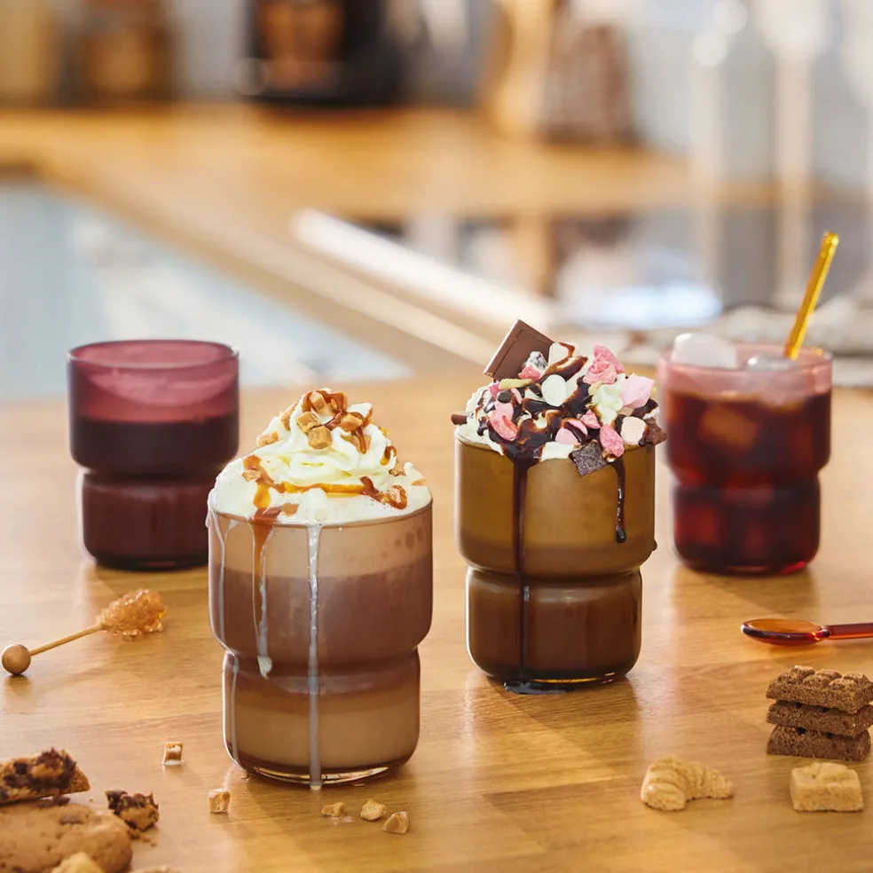 12 verres 27 cl en verre teinté Moka Delice