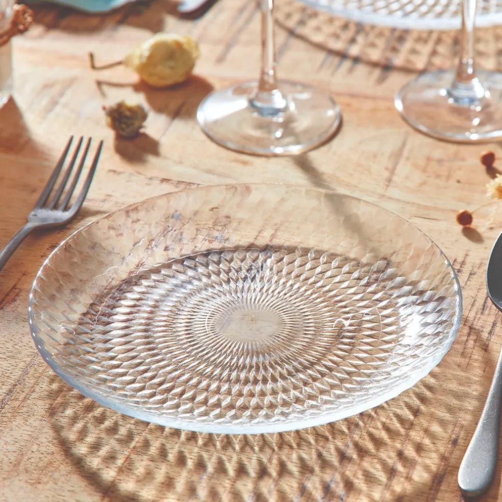 Assiette à dessert en verre 19 cm Pampille
