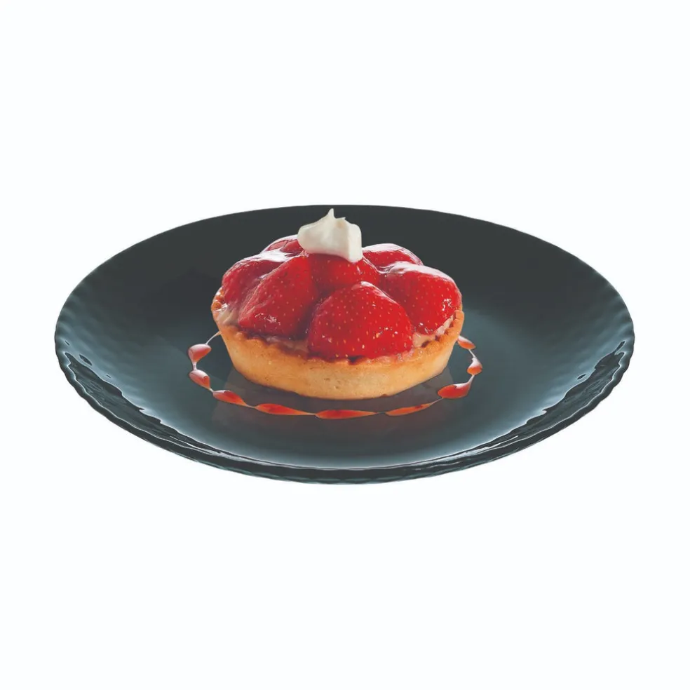 Assiette à dessert noire 19 cm Pampille