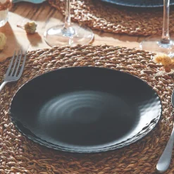 Assiette à dessert noire 19 cm Pampille