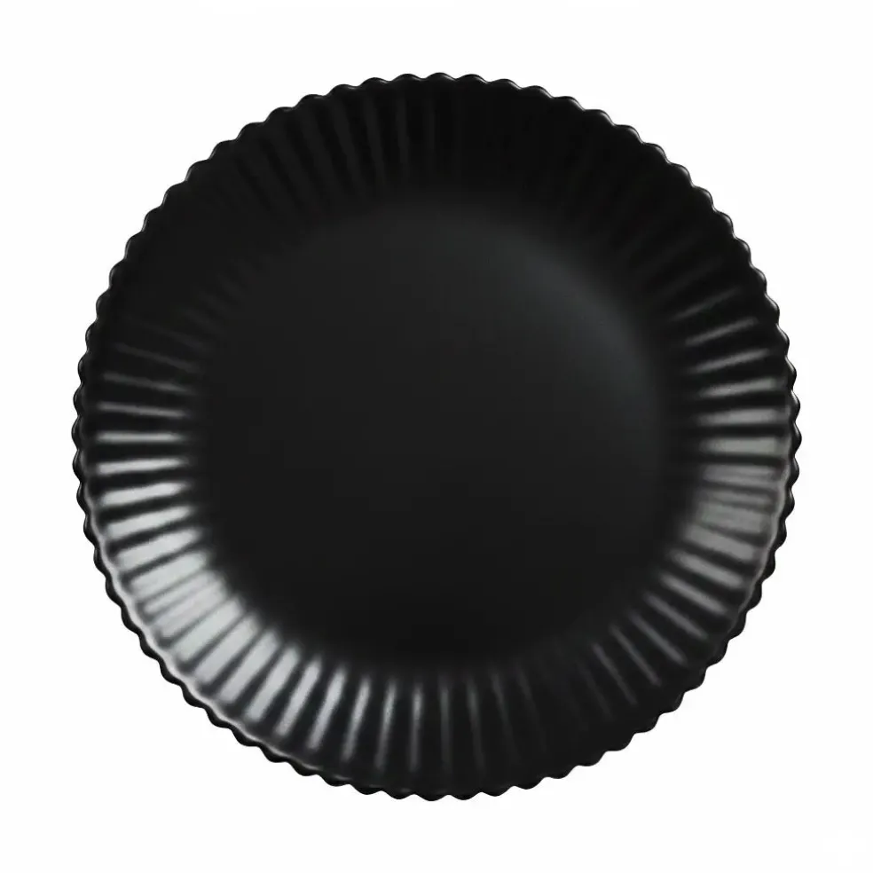 Assiette à dessert noire 19 cm Bloom