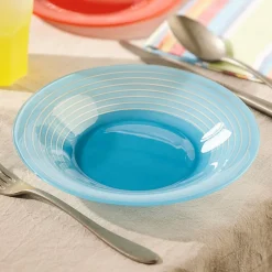 Assiette creuse bleue 21,5 cm Factory