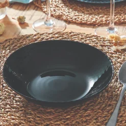 Assiette creuse noire 20 cm Pampille