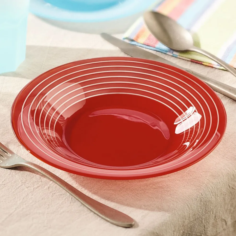 Assiette creuse rouge 21,5 cm Factory