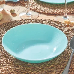 Assiette creuse turquoise 20 cm Pampille