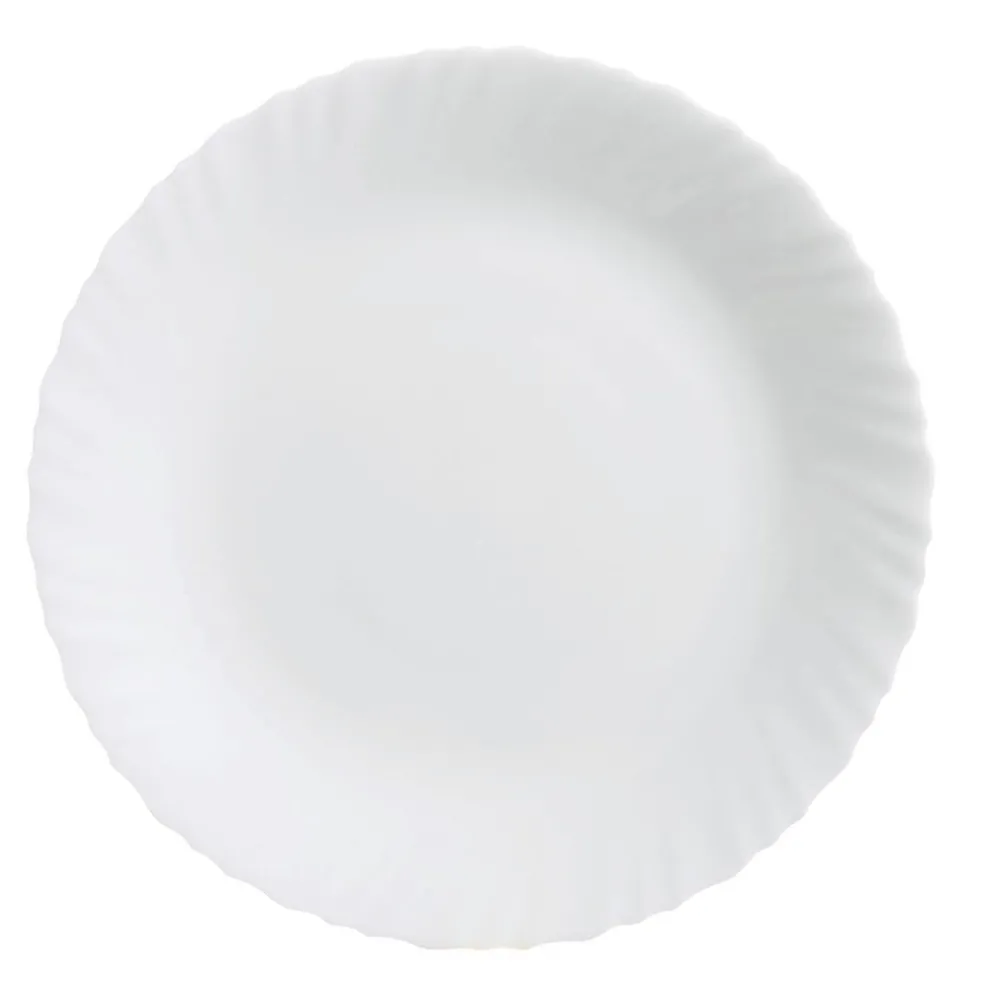 Assiette plate blanche 25 cm Feston