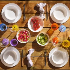 Assiette plate blanche 25 cm Bloom