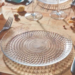Assiette plate en verre 25 cm Pampille