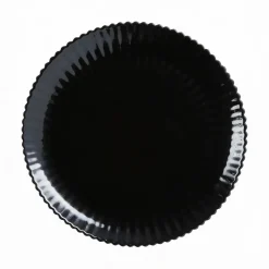 Assiette plate noire 25 cm Bloom