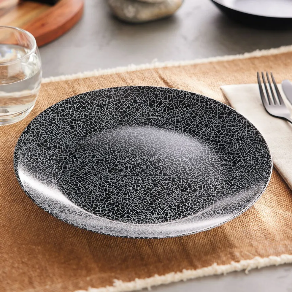 Assiette plate noire 25 cm Zoe