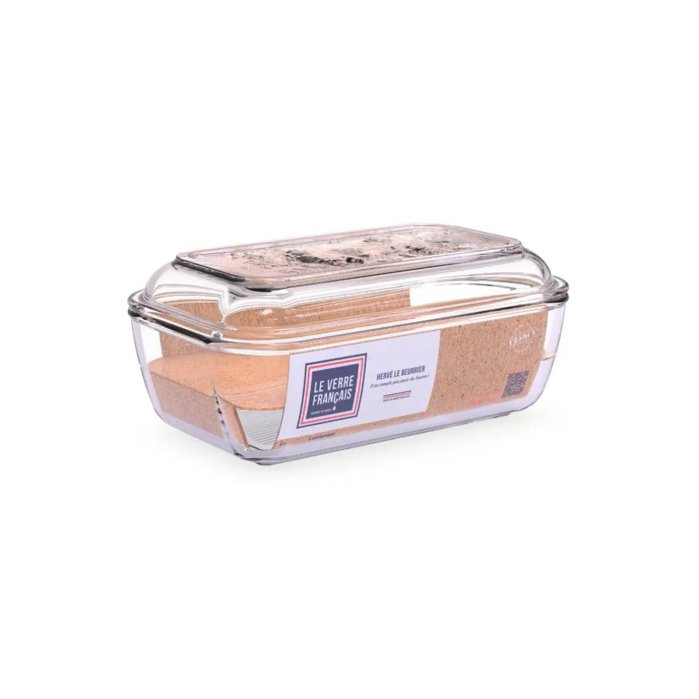 Beurrier vache 17 x 10,5 cm Hervé, Le Verre Français