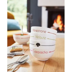 Lots de 4 bols blancs décorés 7,9 cm Soupset