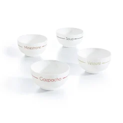 Lots de 4 bols blancs décorés 7,9 cm Soupset