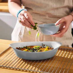 Plat ovale 32x20 Smart Cuisine Wavy Granit