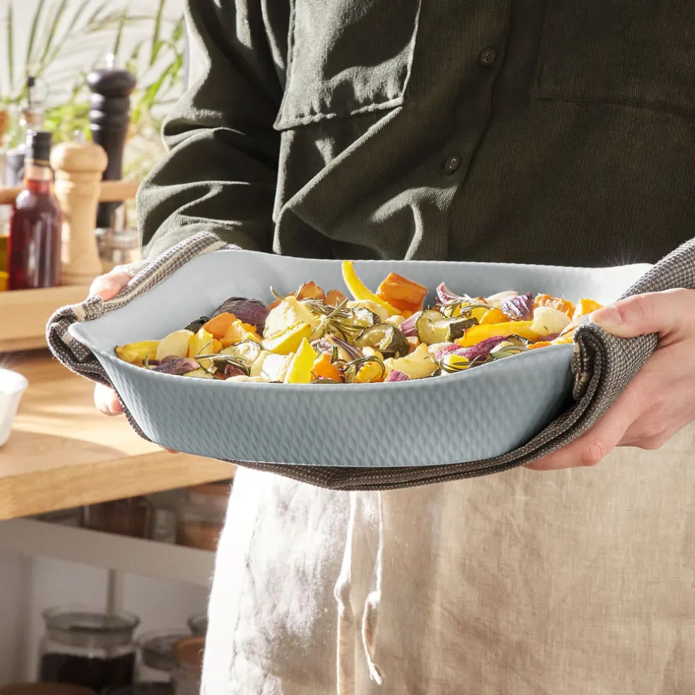 Plat rectangulaire 30x22 Smart Cuisine Wavy Granit